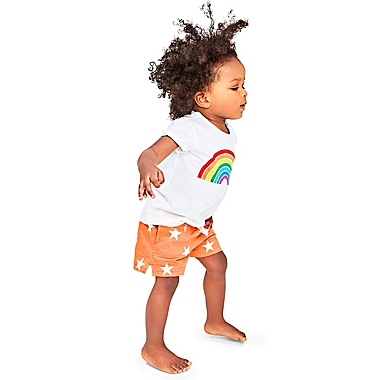 Primary&reg; Unisex  Size 18-24M Stars Play Short in Cantaloupe. View a larger version of this product image.