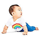 Alternate image 1 for Primary&reg; Unisex  Size 9-12M Rainbow Graphic Cotton Bodysuit in White/Rainbow