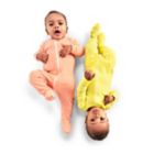 Alternate image 1 for Primary&reg; Unisex  Size 0-3M Mini Stripe Organic Cotton Zip Footie in Cantaloupe/Ivory