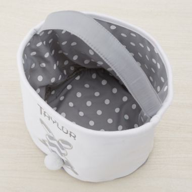 Grey Easter Bunny Personalized Soft Easter Basket. View a larger version of this product image.