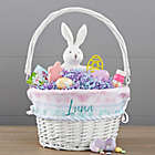 Alternate image 0 for Pastel Tie Dye Personalized Easter Basket with Folding Handle in White