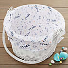 Alternate image 2 for Space Personalized Easter Basket with Folding Handle in White