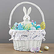 Space Personalized Easter Basket with Folding Handle in White