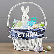 Camo Personalized Easter Basket with Folding Handle in White