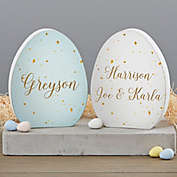 Speckled Personalized Wooden Easter Egg Shelf Decoration
