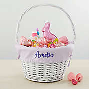Personalized White Easter Basket With Drop-Down Handle