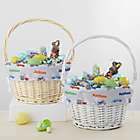 Alternate image 1 for Modes of Transportation Personalized Easter Basket with Folding Handle in White
