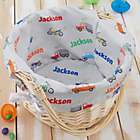 Alternate image 3 for Modes of Transportation Personalized Easter Basket with Folding Handle in White