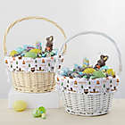 Alternate image 1 for Woodland Adventure Personalized Easter Basket with Folding Handle in White