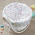 Alternate image 2 for Easter Egg Personalized Easter Basket with Folding Handle in White