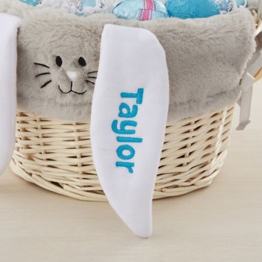 Personalized Bunny Easter Basket Liner with Basket. View a larger version of this product image.