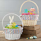 Alternate image 1 for Vibrant Name Personalized Easter Basket with Folding Handle in White