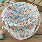 Alternate image 2 for Vibrant Name Personalized Easter Basket with Folding Handle in White