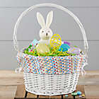 Alternate image 0 for Vibrant Name Personalized Easter Basket with Folding Handle in White