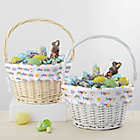 Alternate image 1 for Rainbow Personalized Easter Basket with Folding Handle in White