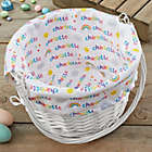 Alternate image 2 for Rainbow Personalized Easter Basket with Folding Handle in White