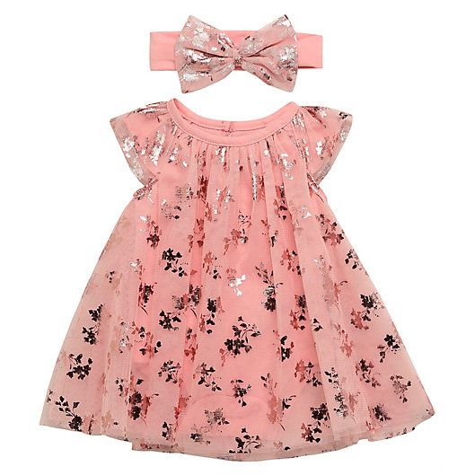 Custom Personalized Baby Girl Dress with name and HeadbandBow 2pc Set