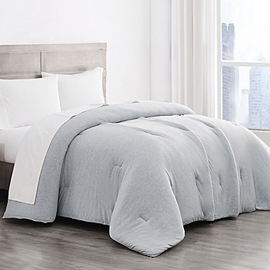 Simply Essential&trade;Jersey King Comforter in Light Grey. View a larger version of this product image.