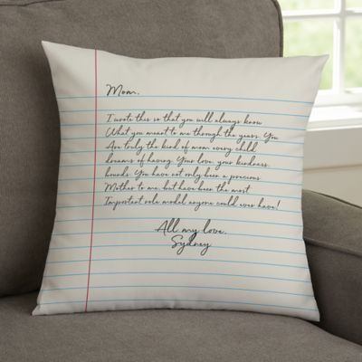 Letter To Mom Personalized 14-Inch Square Throw Pillow