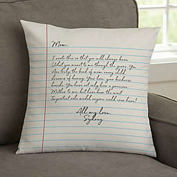 Letter To Mom Personalized 14-Inch Velvet Square Throw Pillow