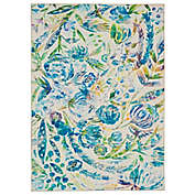 Washable Cadence 2&#39; x 3&#39; Accent Rug in Ivory/Blue