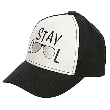 Nolan Originals Size 12-24M Stay Cool Slogan Cap in Black/White. View a larger version of this product image.
