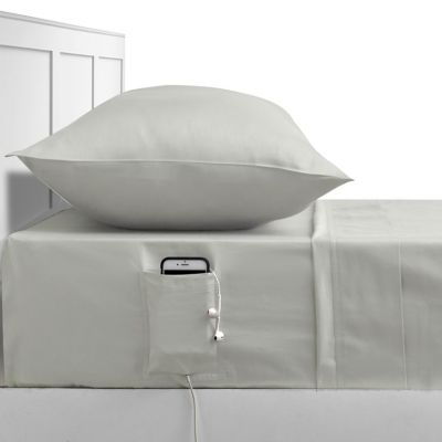 Studio 3B&trade; Cell Phone Pocket 300-Thread-Count Twin/Twin XL Sheet Set in Charcoal