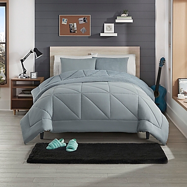 UGG&reg; Corey 3-Piece Reversible King Comforter Set in Ash Fog. View a larger version of this product image.