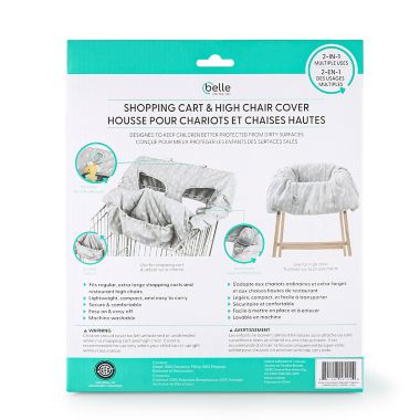 Belle ON THE GO Shopping Cart &amp; High Chair Cover in Grey. View a larger version of this product image.