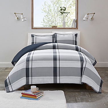 UGG&reg; Devon 2-Piece Twin/Twin XL Reversible Comforter Set in Ocean Plaid. View a larger version of this product image.