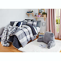 UGG® Devon 3-Piece Reversible Full/Queen Comforter Set in Off Black Stripe