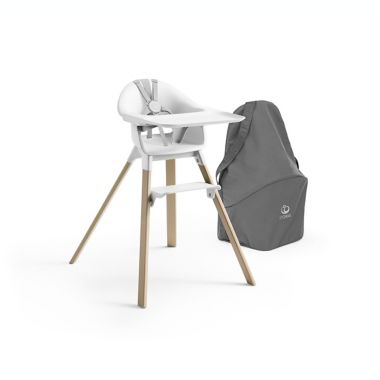 Stokke&reg; Clikk&trade; High Chair in White with Travel Bag. View a larger version of this product image.