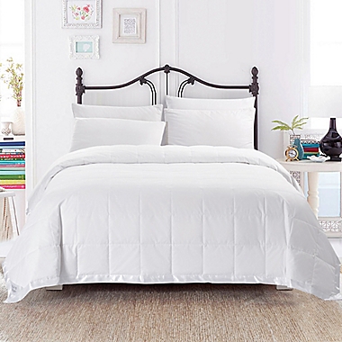 Puredown Cotton Sateen Lightweight Full/Queen Down Blanket in White. View a larger version of this product image.