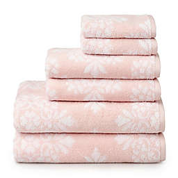 Martha Stewart Medallion 6-Piece Towel Set in Blush