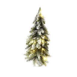 Bee & Willow™ 7-Inch Small Flocked LED Christmas Tree Figurine in White
