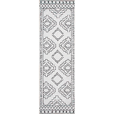 nuLOOM Noa Machine Washable Tribal 2&#39;6 x 6&#39; Runner in White. View a larger version of this product image.