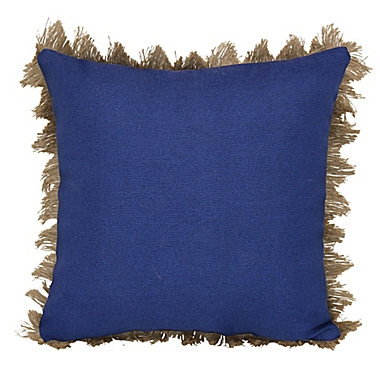 Everhome&trade; Oakmont Jute Trim Square Indoor/Oudoor Throw Pillow in Blue. View a larger version of this product image.