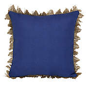 Everhome&trade; Oakmont Jute Trim Square Indoor/Oudoor Throw Pillow in Blue