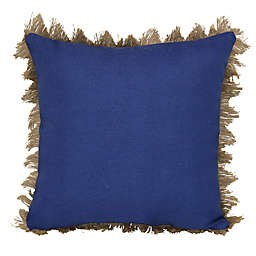 Everhome™ Oakmont Jute Trim Square Indoor/Oudoor Throw Pillow in Blue