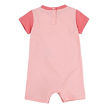 Nike&reg; Newborn Colorblock Romper in Coral/Multi. View a larger version of this product image.