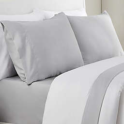 VCNY Home Two-Tone Solid 6-Piece Queen Sheet Set in Grey/White