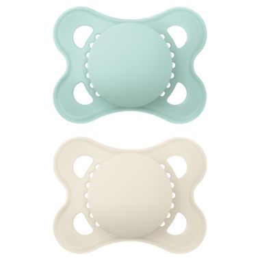 MAM Original 0-6M 2-Pack Pacifiers in Matte Green/Beige. View a larger version of this product image.