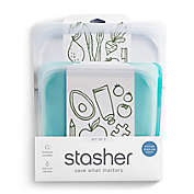 Stasher&reg; 3-Pack Sandwich Food Storage Containers in Clear/Aqua