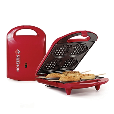 Holstein&reg; Housewares Heart-Shaped Waffle Maker in Red. View a larger version of this product image.