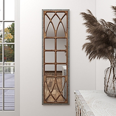 Ridge Road Decor 52-Inch x 15-Inch Wood Window-Inspired Framed Wall Mirror. View a larger version of this product image.
