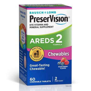 Bausch + Lomb PreserVision&reg; AREDS 2 Chewable Eye Vitamin and Mineral Supplement. View a larger version of this product image.