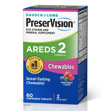 Bausch + Lomb PreserVision&reg; AREDS 2 Chewable Eye Vitamin and Mineral Supplement. View a larger version of this product image.