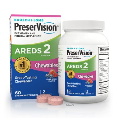 Bausch + Lomb PreserVision&reg; AREDS 2 Chewable Eye Vitamin and Mineral Supplement. View a larger version of this product image.