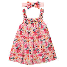 Baby Starters® Size 12M 2-Piece Chiffon Trapeze Dress and Headband Set in Pink