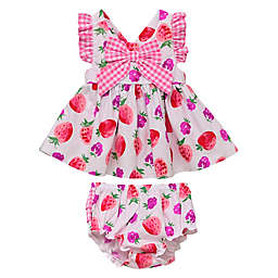 Baby Starters® 2-Piece Newborn Gingham Dress and Diaper Cover Set in Pink